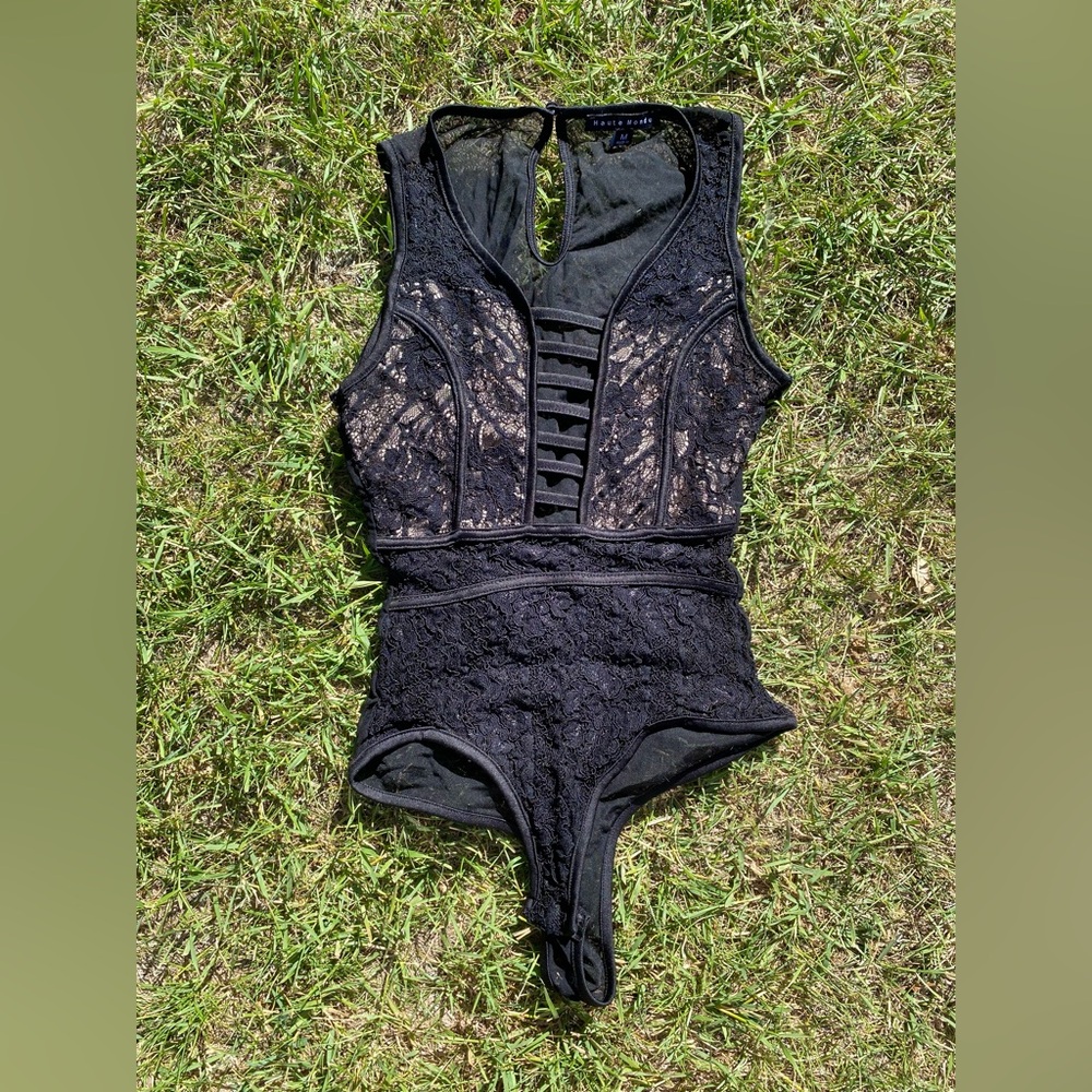 Haute Monde Black Lace One-Piece